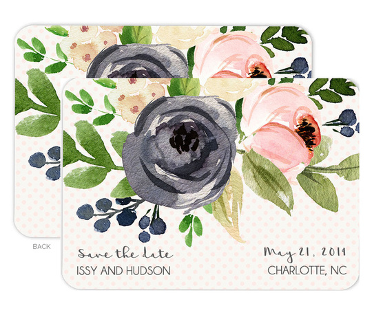 Gray and Ivory Rose Bunch Save The Date Announcements